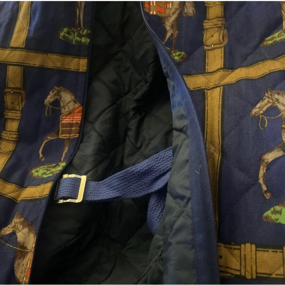33D- GARMENT equestrian print garment bag, lined made in USA - Picture 4 of 5